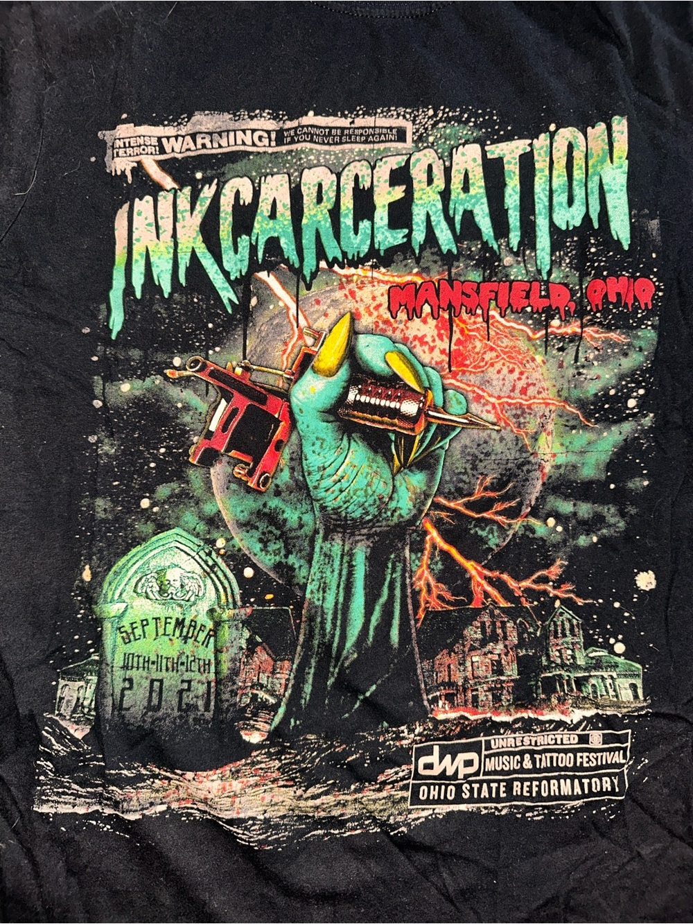 Medium 2021 Inkcarceration Fest Mansfield Ohio Concert Shirt Slipknot Mudvayne